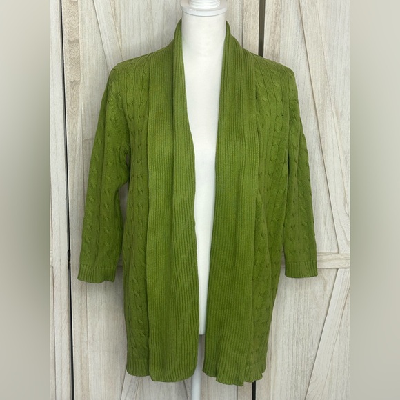 Classic Elements Open Cardigan
Green Cable Knit Women's
Sweater sz Med EUC Cozy - Picture 2 of 11